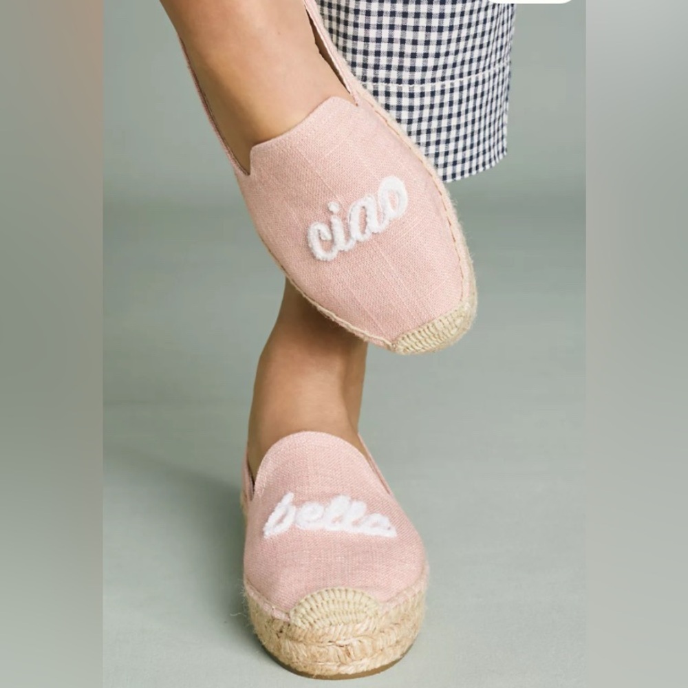 Soludus Ciao Bella pink espadrilles Slip Ons Women Size 9